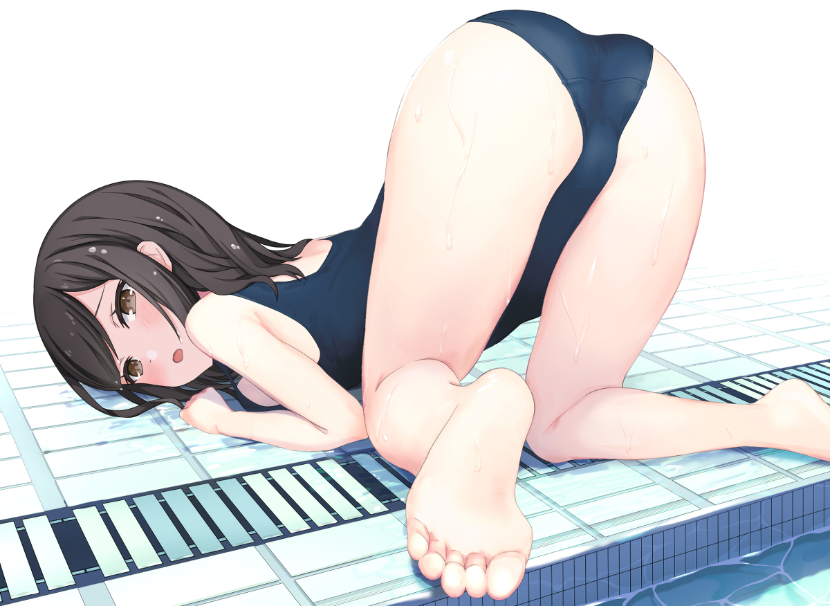 This is a pixiv picture whose title is 水着とプール.