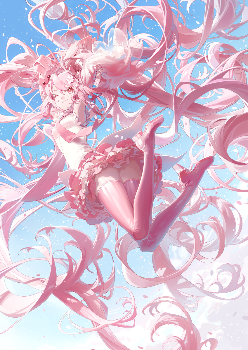 This is a pixiv picture whose title is Sakura Miku.