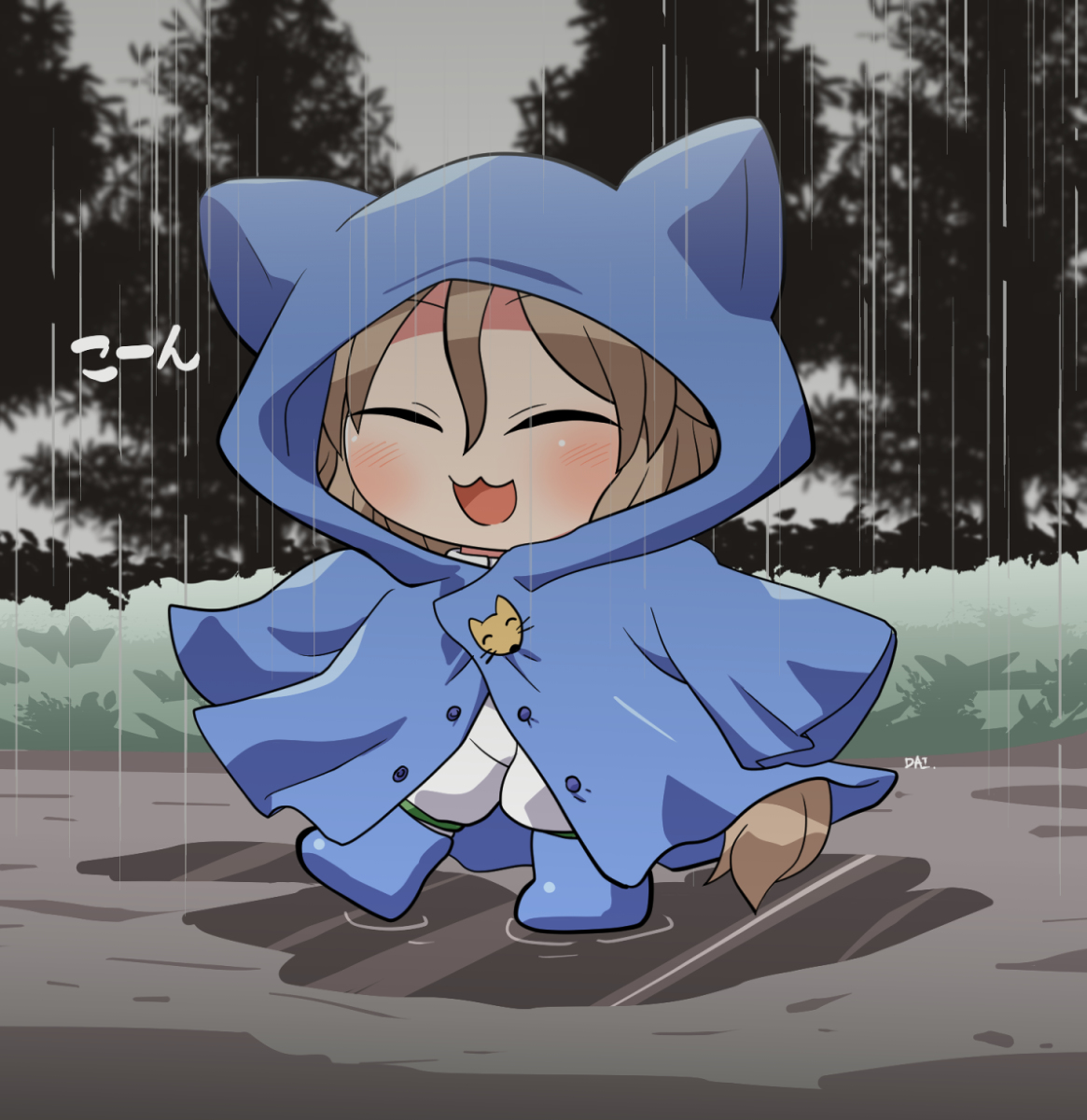 This is a pixiv picture whose title is レインコートのつかさちゃん.