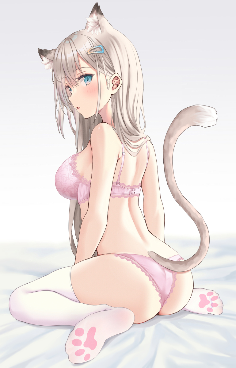 This is a pixiv picture whose title is 猫尻モカちゃん.