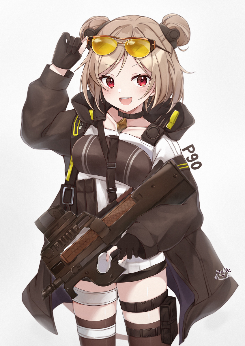 This is a pixiv picture whose title is ドルフロのP90ちゃん.