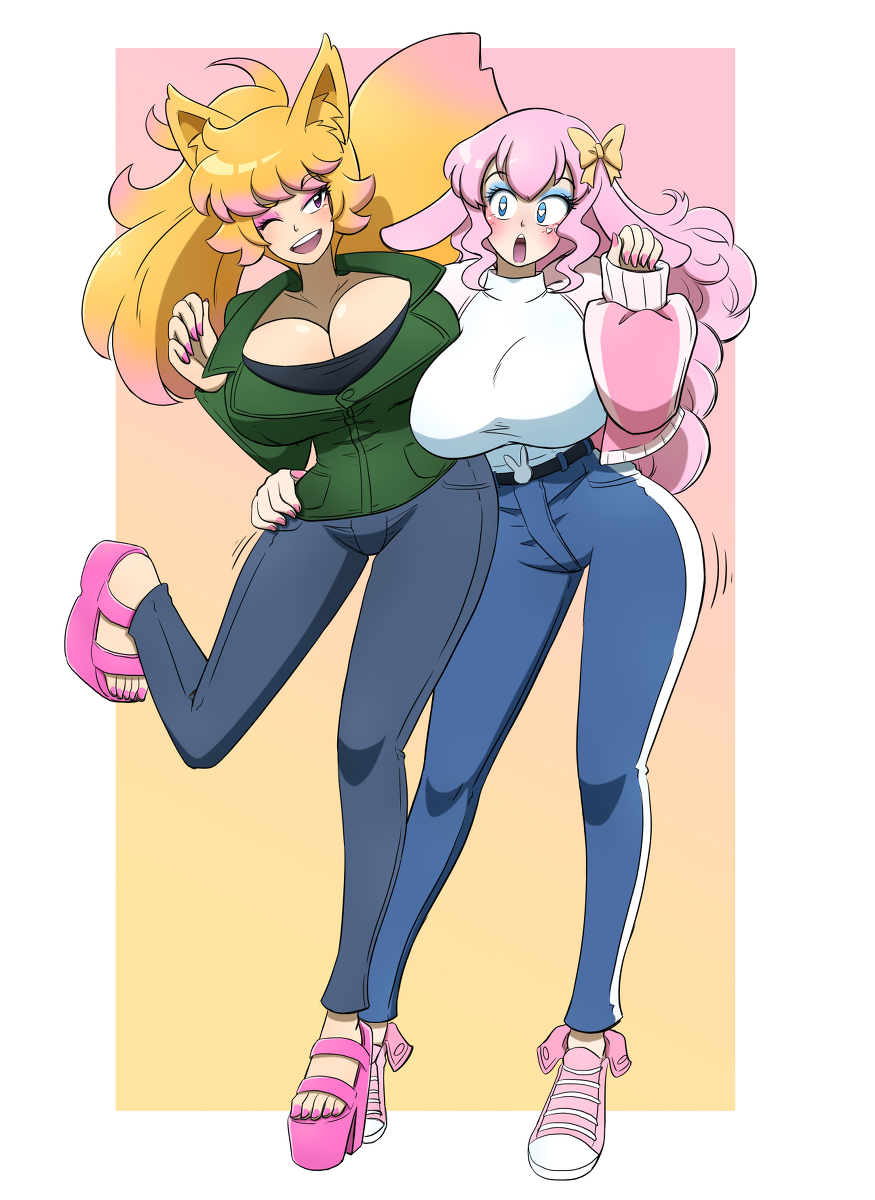 This is a pixiv picture whose title is Busty Bimbo Besties.