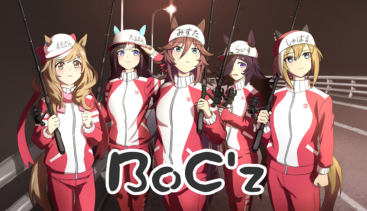 This is a pixiv picture whose title is 屋久島で夜釣りをする5人.