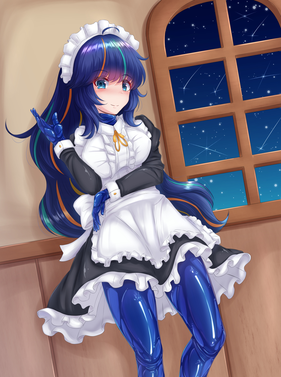 This is a pixiv picture whose title is 【Skeb】メイド服ラバーNeon.