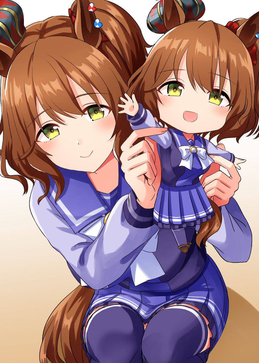 This is a pixiv picture whose title is マーちゃん人形で撫でてくれるマーちゃん.