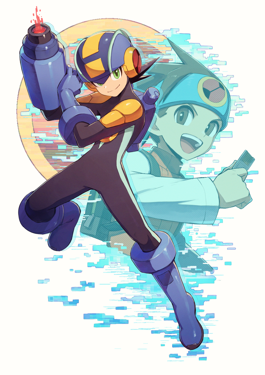 This is a pixiv picture whose title is ロックマン＆熱斗.