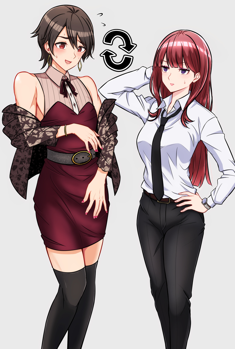 This is a pixiv picture whose title is 第一回この服着たこと無いから着てみよう選手権～！！.