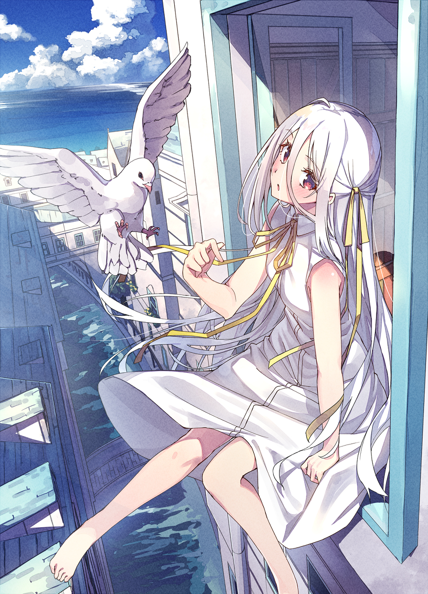 This is a pixiv picture whose title is 羽ばたき.