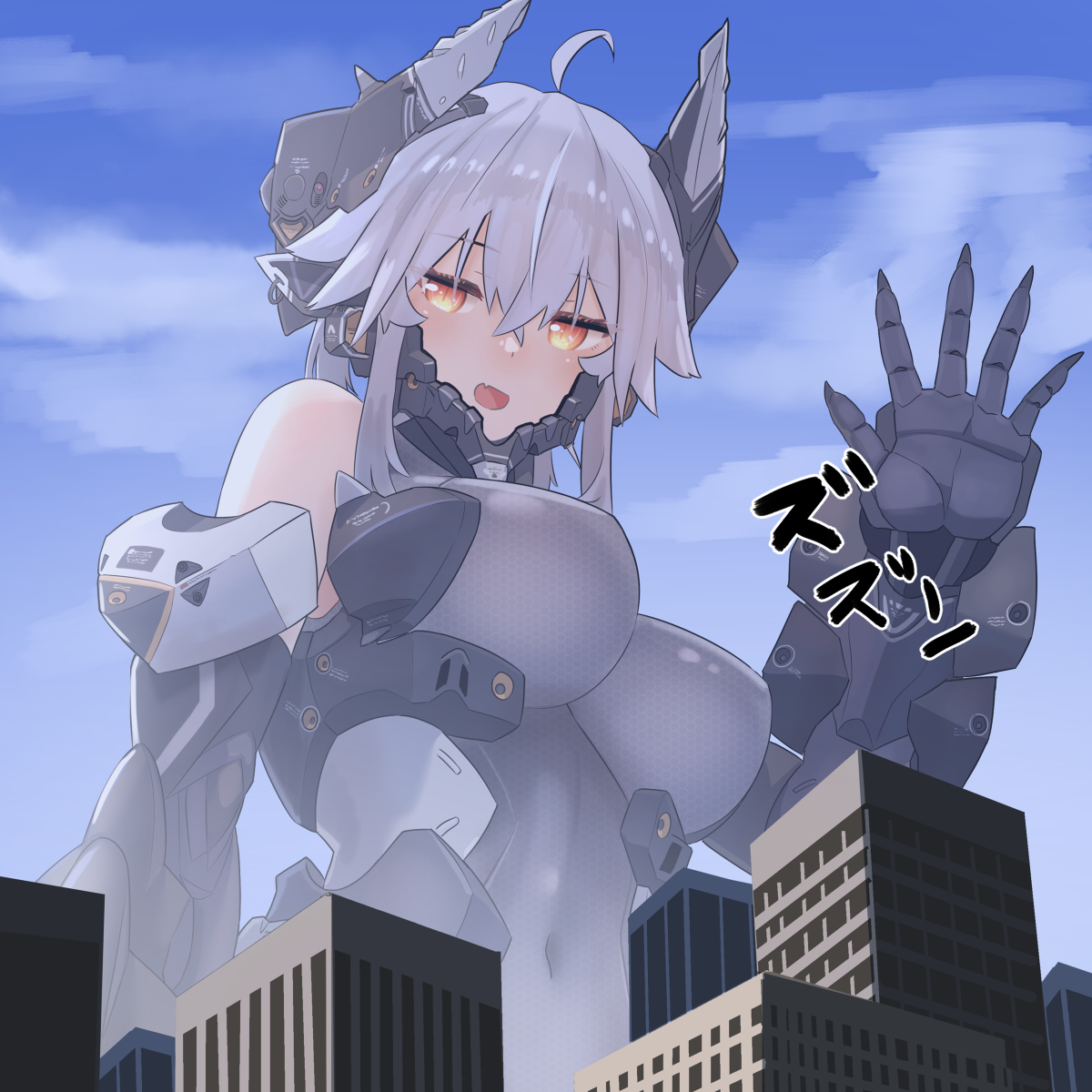 This is a pixiv picture whose title is 巨大化したM004.