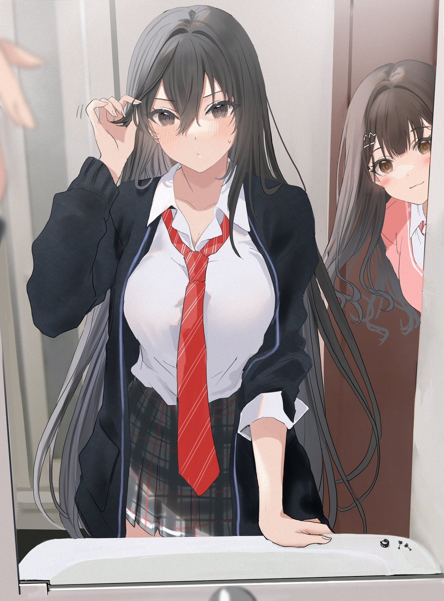 This is a pixiv picture whose title is 身だしなみチェック.