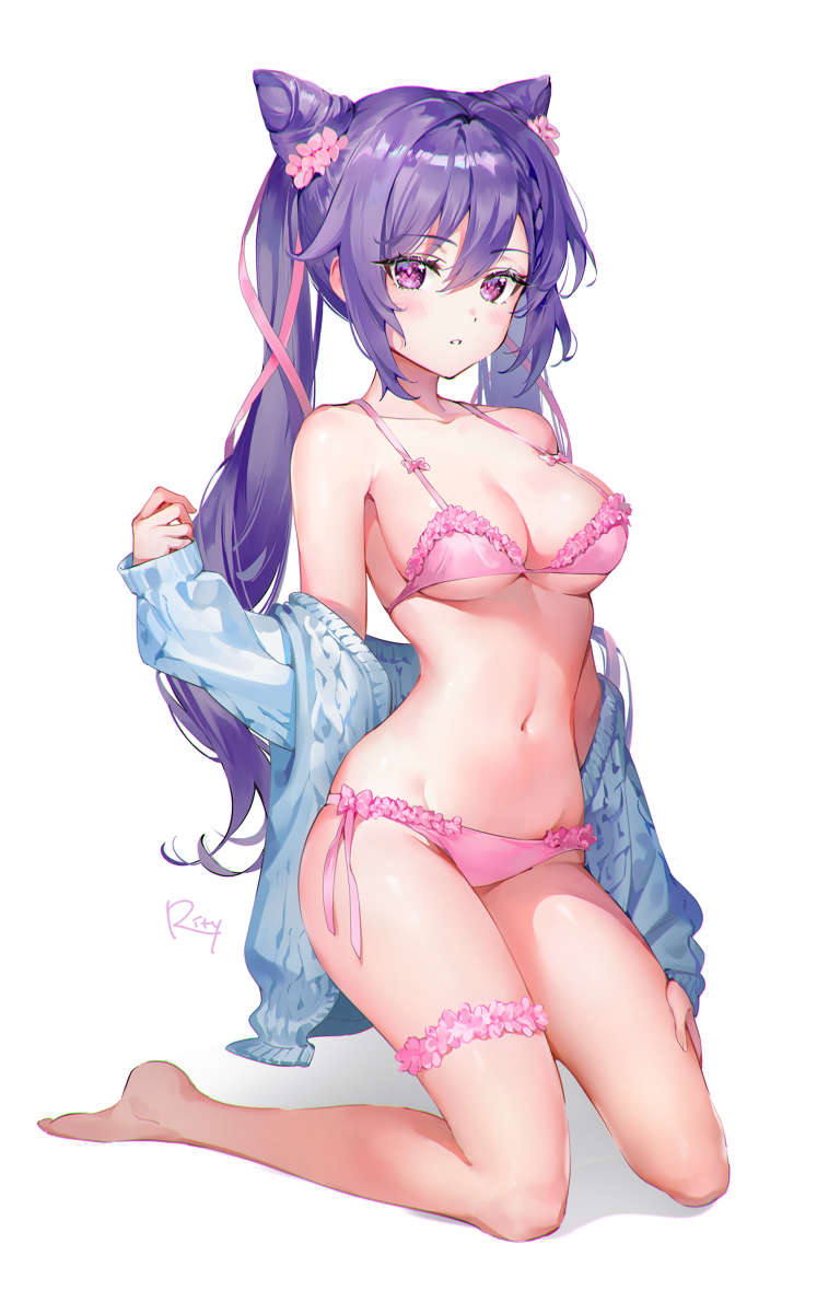 This is a pixiv picture whose title is 刻晴.