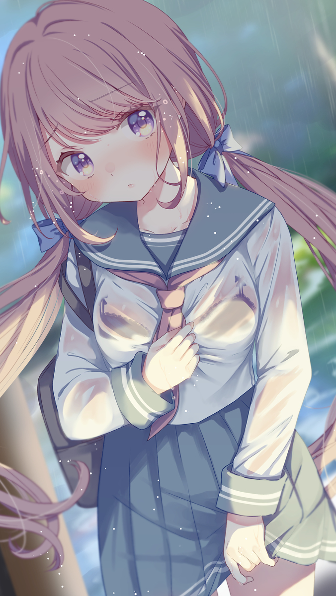 This is a pixiv picture whose title is ☔.