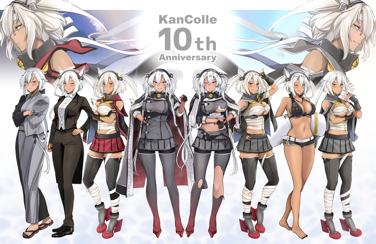 This is a pixiv picture whose title is 艦これ１０周年おめでとう！！.