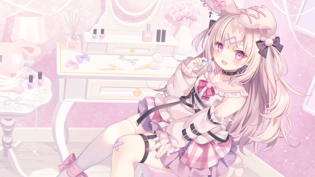 This is a pixiv picture whose title is 🐰💄.