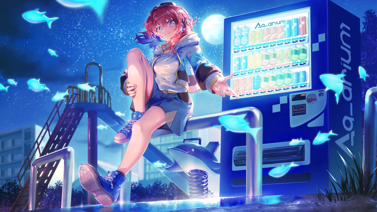 This is a pixiv picture whose title is 【動画絵】青空のナミダ.