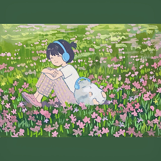 This is a pixiv picture whose title is listen.