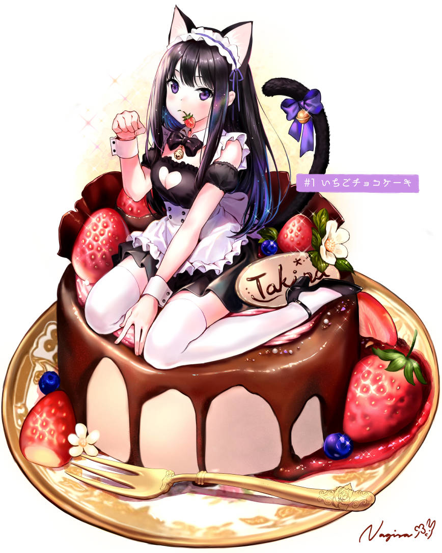 This is a pixiv picture whose title is いちごチョコケーキ.