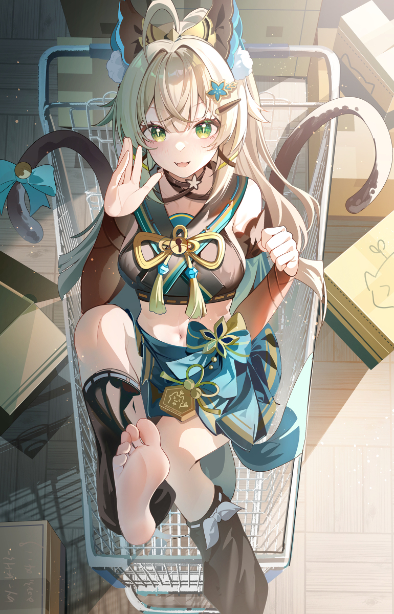 This is a pixiv picture whose title is 摸鱼~猫猫.