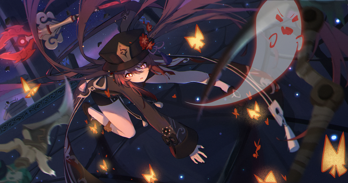 This is a pixiv picture whose title is 在深渊战斗的桃~.