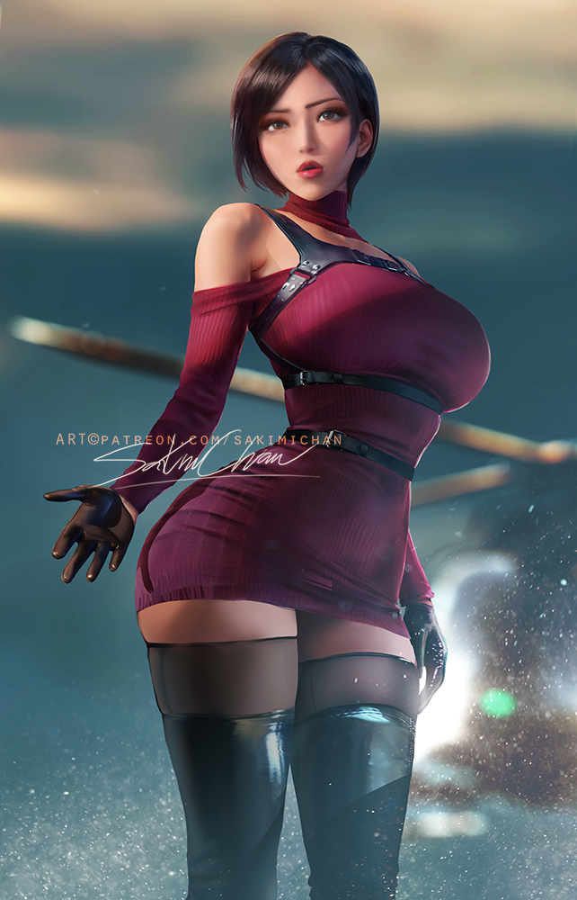 This is a pixiv picture whose title is エイダ•ウォン、オルタナティブエンディング、パネル1 sfw.