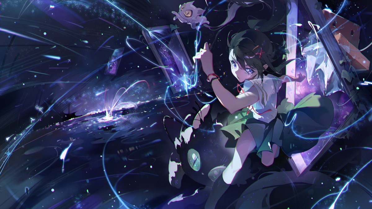 This is a pixiv picture whose title is すずめの戸締まり铃芽户缔  绘画.