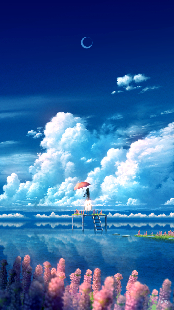 This is a pixiv picture whose title is 「残響」.