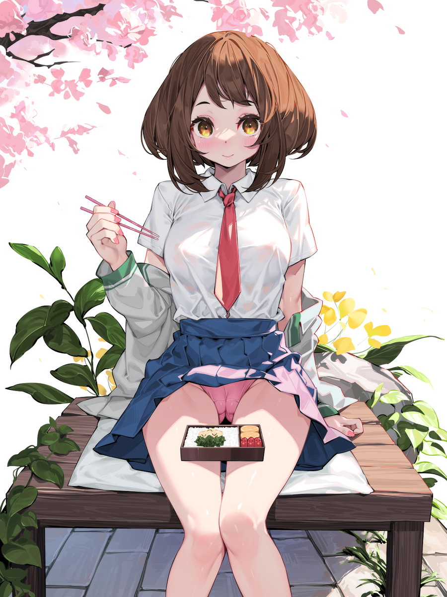 This is a pixiv picture whose title is 麗日御茶子 Uraraka Ochaco.
