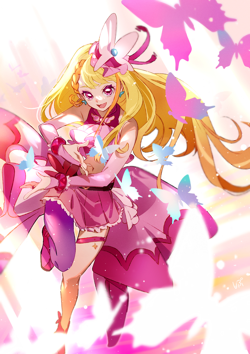 This is a pixiv picture whose title is 蝶のプリキュア.