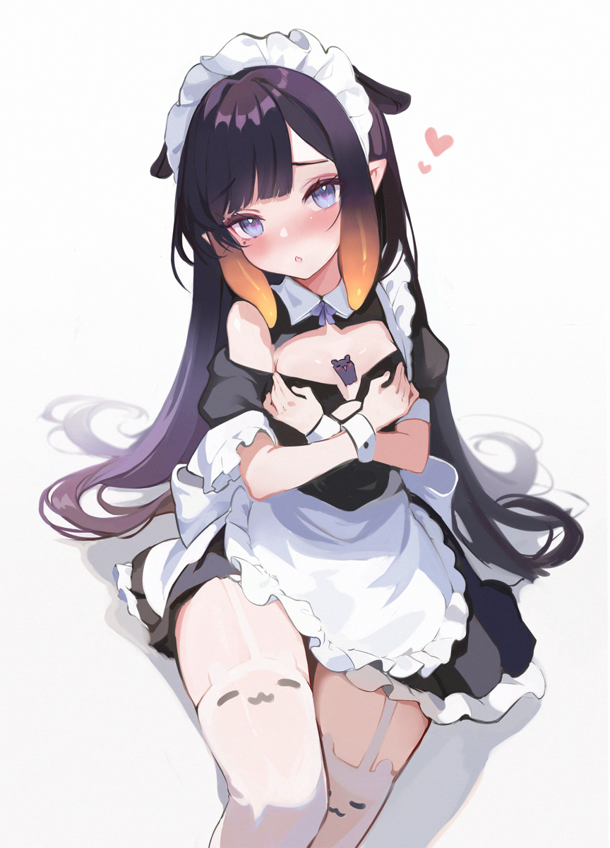 This is a pixiv picture whose title is Maid Ina 🧹.