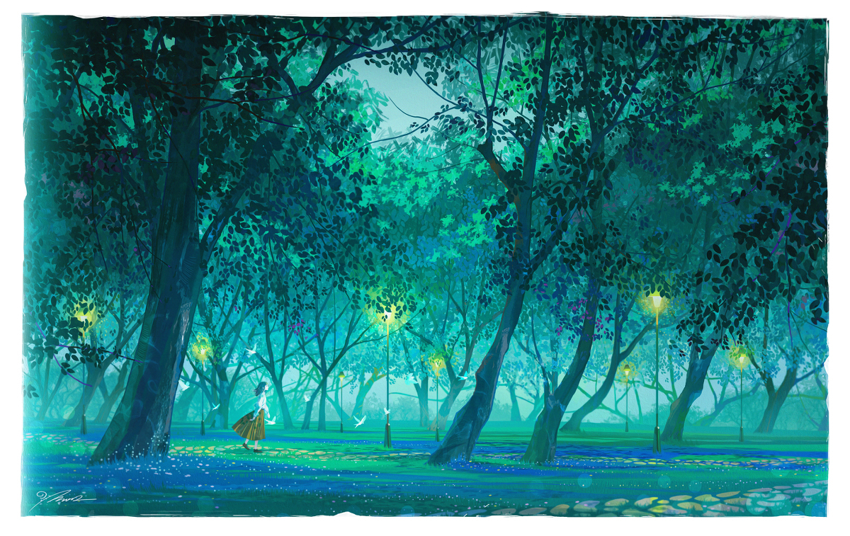 This is a pixiv picture whose title is 春雨在我的枕上酣然如梦，我却睡意阑珊。.
