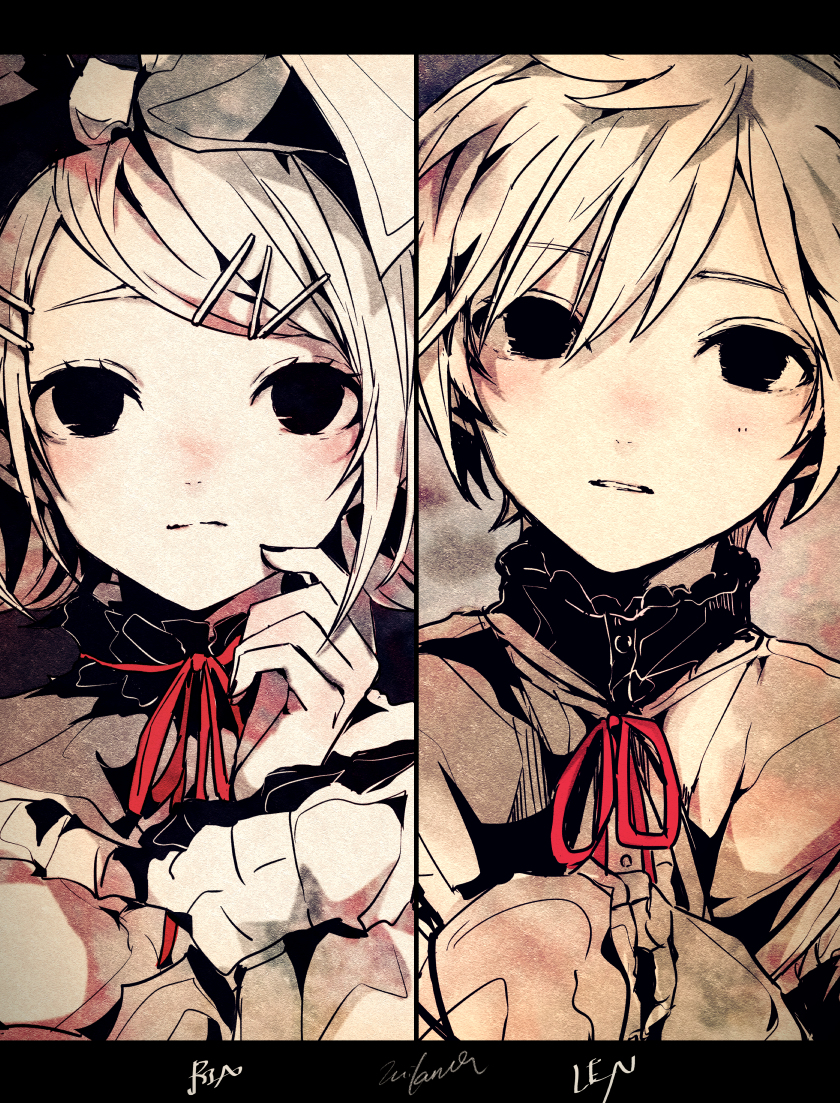 This is a pixiv picture whose title is 鏡音.
