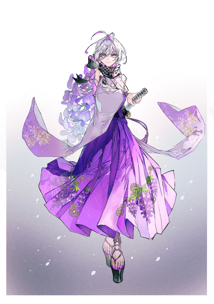 This is a pixiv picture whose title is 藤の花の擬人化.