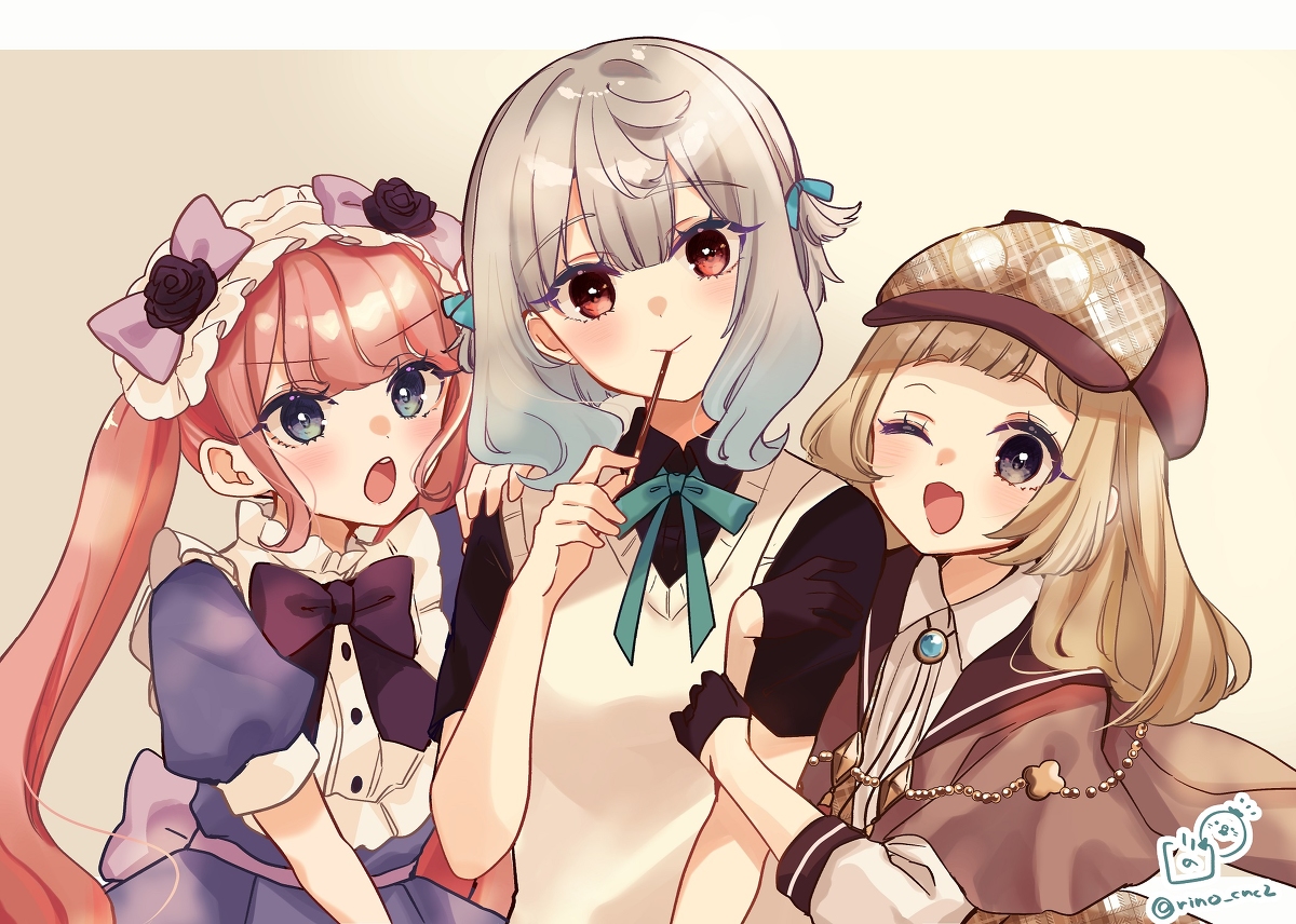 This is a pixiv picture whose title is はらぺこ少女と探偵と.