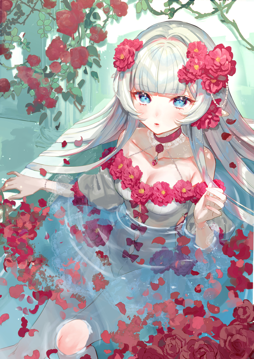 This is a pixiv picture whose title is 薔薇の浴槽.