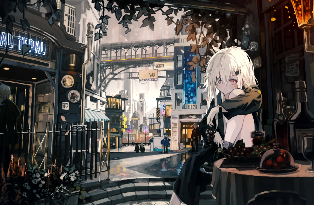 This is a pixiv picture whose title is 街中.