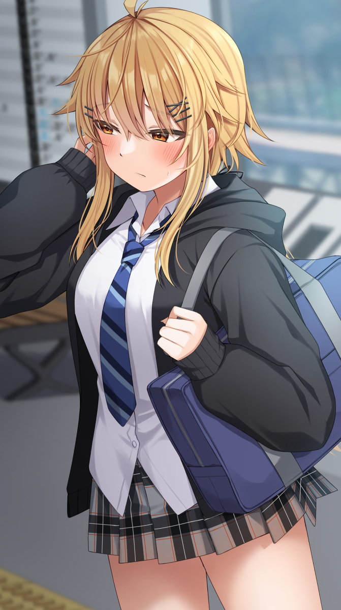 This is a pixiv picture whose title is 「なんか顔赤くない？」.