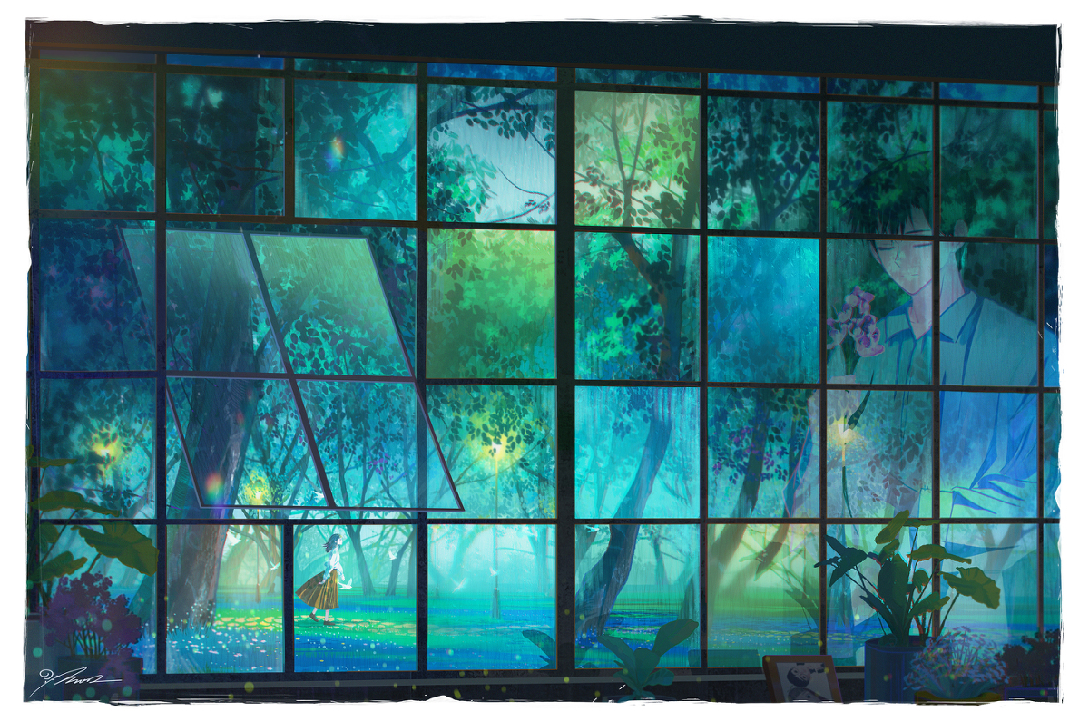 This is a pixiv picture whose title is 春雨.