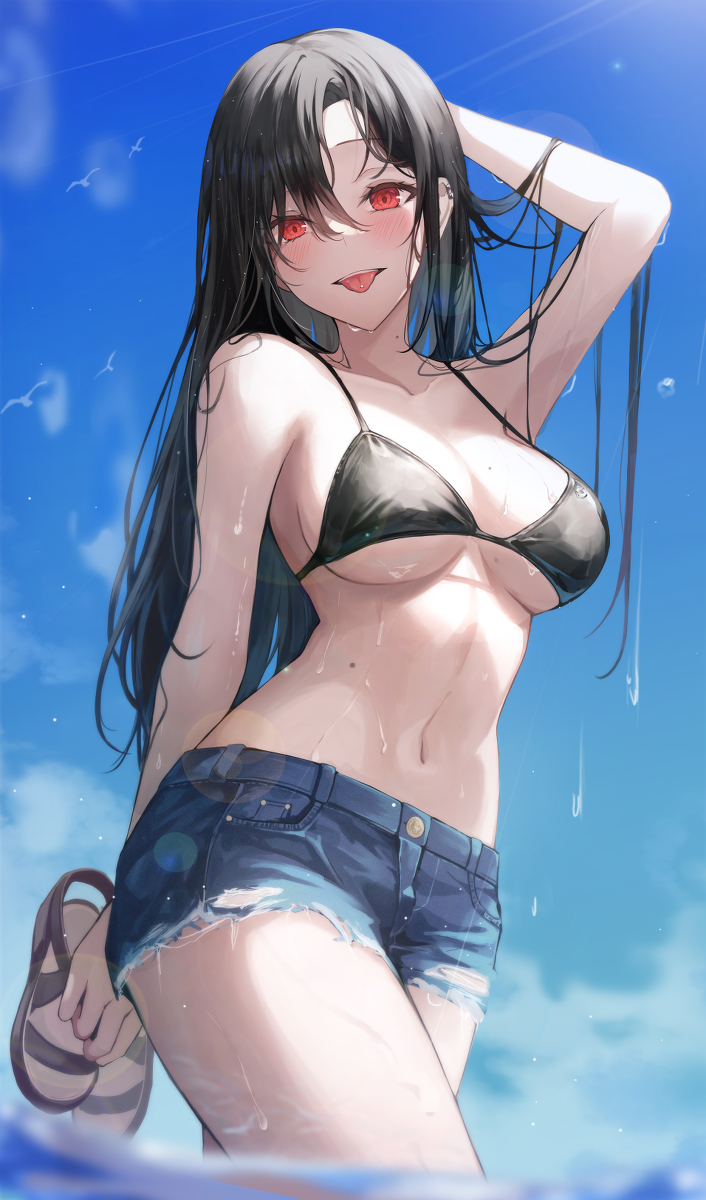 This is a pixiv picture whose title is 👅.