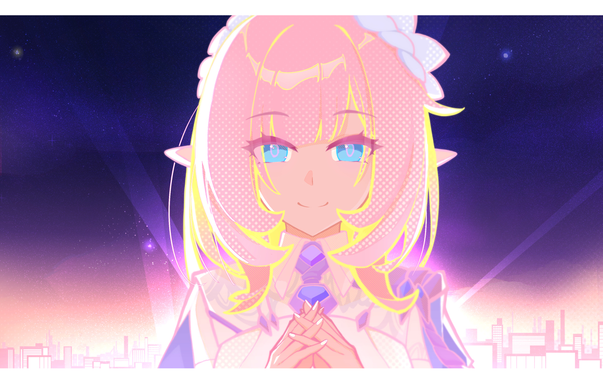 This is a pixiv picture whose title is 如在云端，便邀星月述说你我的童话.