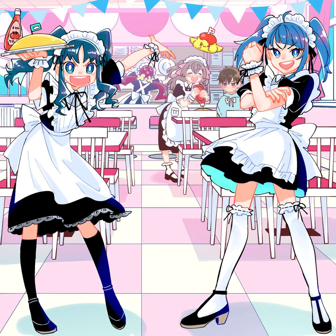 This is a pixiv picture whose title is 「お帰りなさいませ！ご主人様ァ！！！」.