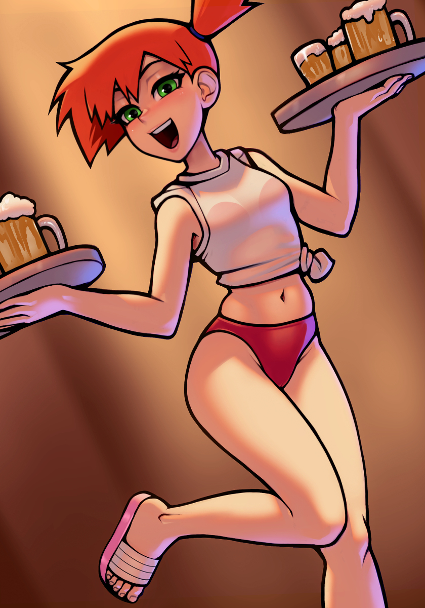 This is a pixiv picture whose title is misty the beer gal.