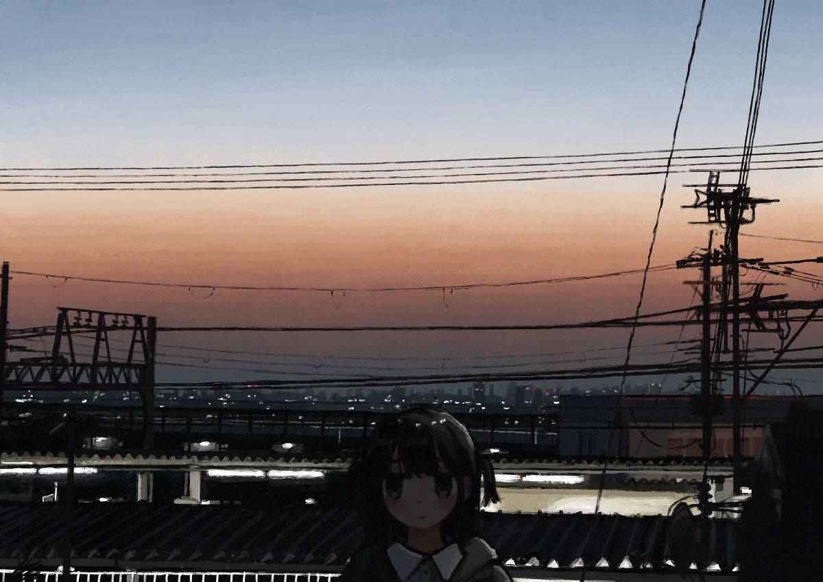 This is a pixiv picture whose title is 濁った空.