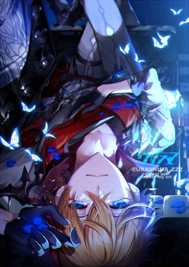 This is a pixiv picture whose title is blue.