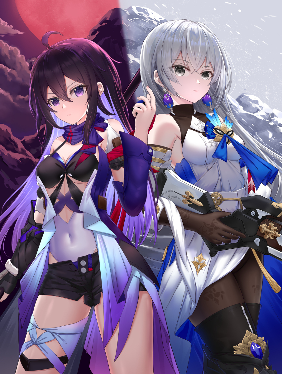 This is a pixiv picture whose title is 希儿和布洛妮娅.