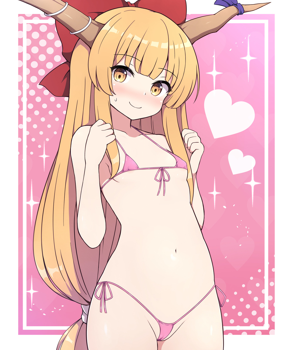 This is a pixiv picture whose title is マイクロ水着萃香.