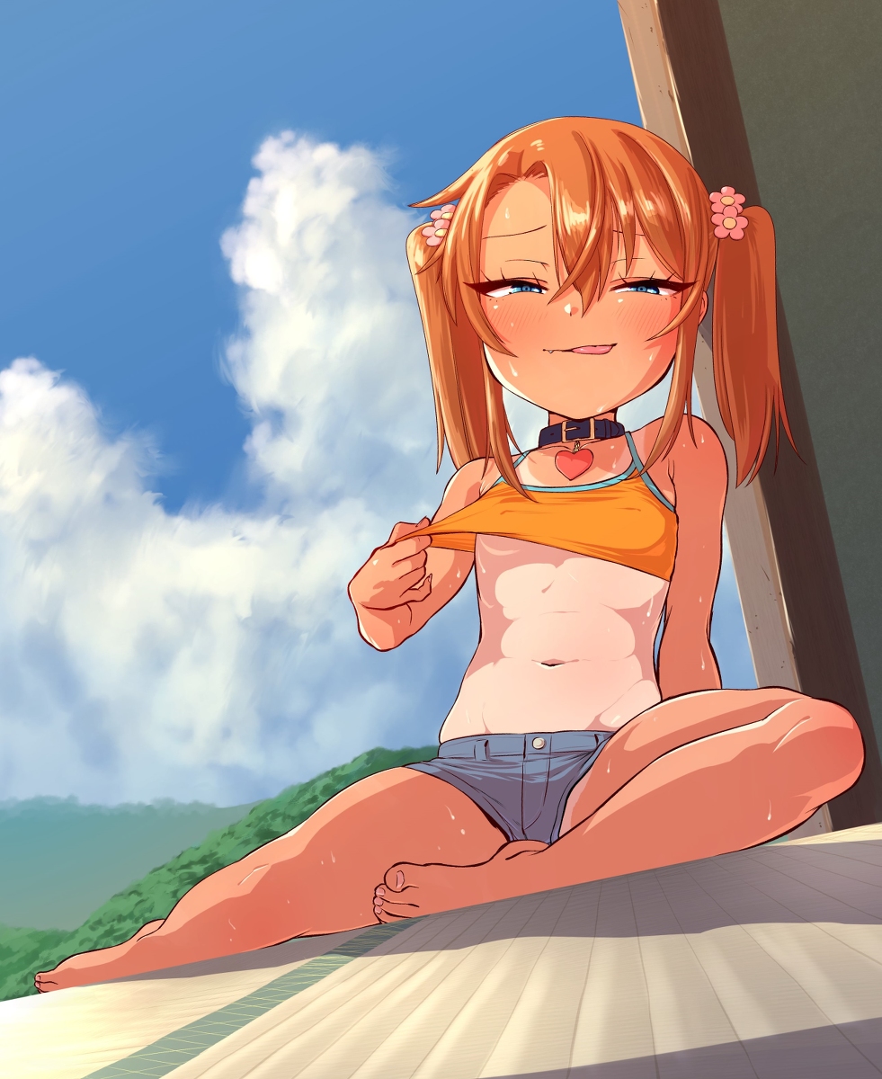 This is a pixiv picture whose title is 夏の暑い日.