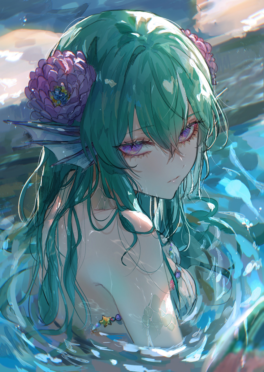 This is a pixiv picture whose title is 人魚.