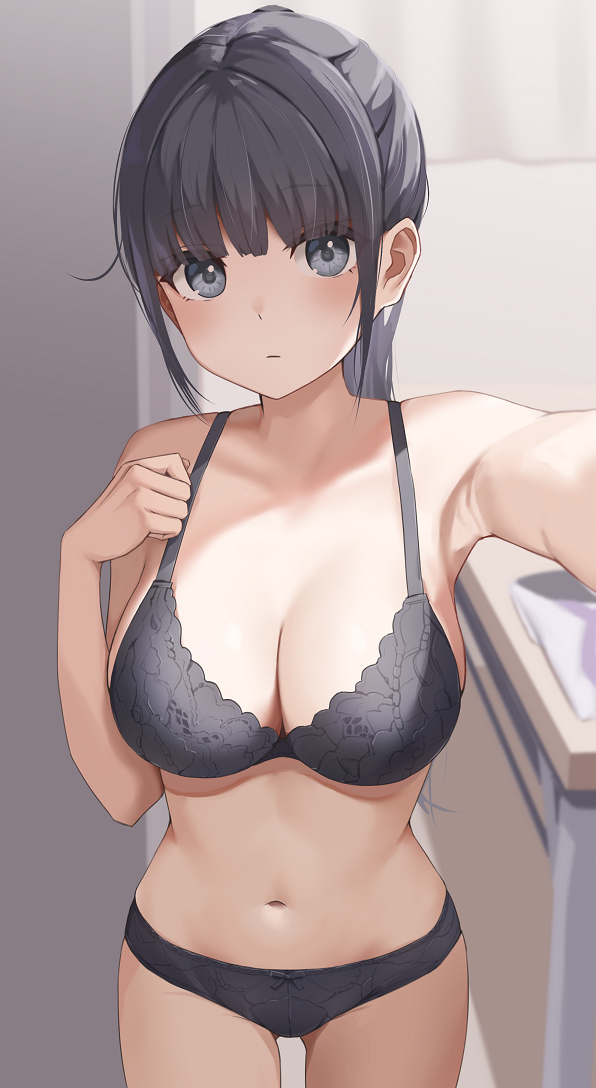 This is a pixiv picture whose title is どんな時もめっちゃ無表情な子.