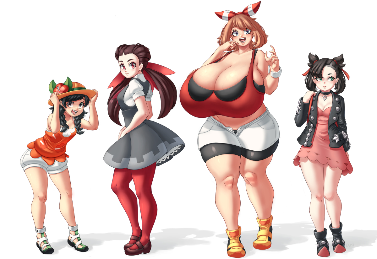 This is a pixiv picture whose title is some normal pokegirls.