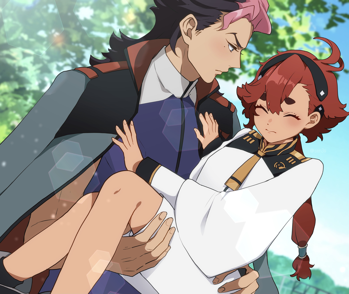 This is a pixiv picture whose title is グエルとスレッタ.